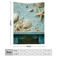 thumbnail image 3 of Creowell Blue Wooden Table Shells Starfish Flannel Blanket, Soft Warm 40*50in, 3 of 7