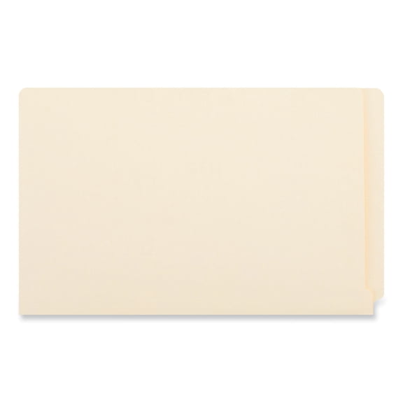 Universal Deluxe Reinforced End Tab Folders, Straight Tab, Legal Size, Manila, 100/Box -UNV13350