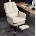 thumbnail image 3 of Double-layer thick cushion office chair boss chair can lie down swivel lift lunch break computer chair With footrest PU leather My Lux Decor Round, 3 of 19