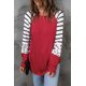 thumbnail image 3 of ABPHQTO Top de mujer de manga larga colorblock con estampado animal de rayas rojas, 3 of 5