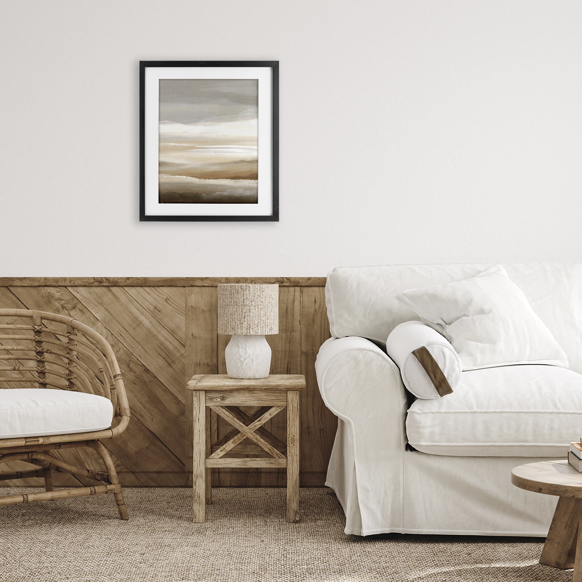 Stupell Industries The Horizon Serene Cloud Layers Black Framed Print Under Glass, design by Ink Drop Loft