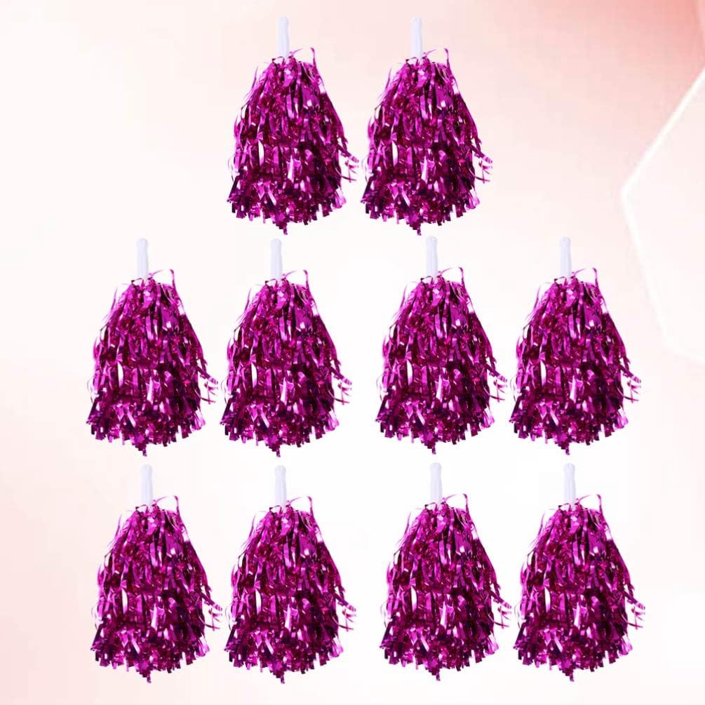 LINLIN 5 Pairs Cheerleading Pom Poms Hand Flowers Cheerleader Pompoms Cheering Hand Flowers for Sports Meeting Cheers Ball Game Dance Fancy Dress Night Party Assorted Color