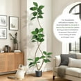 thumbnail image 4 of 7FT Artificial Plants Rubber Tree with Black Resin Pot& White Stone Faux Fiddle Leaf Fig Tree Indoor Artificial Trees Tall Plant Fake Tree Tropical Large Floor Tree Real Touch for Home Deco, 4 of 7