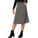 thumbnail image 4 of Falda midi A-line de ante sintético elástico para mujer INSPIRE CHIC con bolsillos y cinturón M gris oscuro, 4 of 6