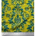 thumbnail image 1 of Soimoi Yellow polyester Crepe Fabric Vector Design Damask Print Fabric by Yard 42 Inch Wide, 1 of 3