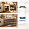 thumbnail image 6 of Rustic Brown Wood Grain Cabinet Curtains 32" W x 55" L, Vintage Farmhouse Striped Industrial Under-Desk Privacy Dust Proof Drape Dishwasher Curtain Sink Skirt for Kitchen Closet Bathroom Laundry, 6 of 9