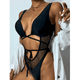 thumbnail image 5 of Traje de baño de una pieza sexy para mujer de color rosa, sin espalda, con cordones y bikini, 5 of 5