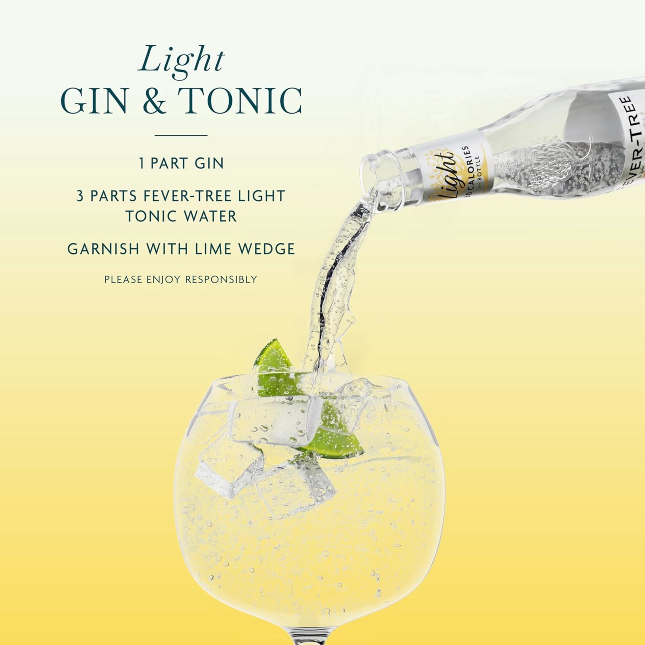 (2 pack) Fever-Tree Light Premium Tonic, 4 Pack, 200 ML Glass Bottles, 0% ABV
