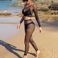 thumbnail image 5 of Levmjia Women's Lingerie Set Lace Bikini Long Sleeve Bodysuit All Seasons Comfortable Polyester Two Piece Outfit for Home Date Night, 5 of 6