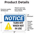 thumbnail image 2 of (2 Pack) Turn Off When Not In Use Sign, 2 of 7