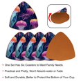 thumbnail image 4 of HemaKayy Set of 6 Decorative Coasters for Drinks, Waterproof Leather Drink Coaster with Double Side Non-Slip Surface for Cup Kitchen Home Housewarming Gift, Rectangle 4" - Ocean Sea Jellyfish, 4 of 7
