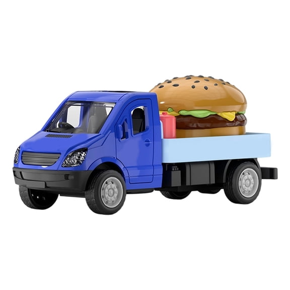 Fasiaou Burger-Themed Toy Car Model with Realistic Design for Children's Play and Gift Giving,Blue