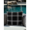 thumbnail image 3 of Outdoor Pillows Waterproof, Black Checkered Throw Pillows with Inserts Included, Farmhouse Buffalo Plaid Modern Indoor Outdoor Decorative Lumbar Pillow for Bed/Couch/Patio 16"x16", 1Pcs, 3 of 8