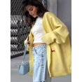 thumbnail image 5 of Women'S Fall Graphic Embroidery Button Down Cardigan V Neck Cozy Funny Knit Cardigan Sweater Jacket Coat Zy5126 Yellow M, 5 of 7