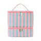 thumbnail image 1 of Estuche de transporte para esmaltes de uñas, bolsa de maquillaje, elegante, multiusos, portátil, regalo para mujeres, organizador de esmaltes de uñas Rayas azules y rosas, 1 of 9