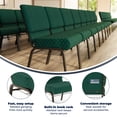 thumbnail image 3 of Emma + Oliver 21"W Church Chair, Hunter Green Pattern Fabric Book Rack/Gold Vein, 3 of 13