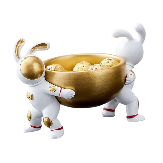 Cuenco de almacenamiento de astronauta de conejo, perfume de pistacho, llavero, soporte para tartas, figurita para aperitivos 19cmx13cmx15cm