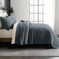 thumbnail image 5 of EVERGRACE Cross Stitch Pre-Washed Cotton Quilt Bedding Set King Size, Oversized 3 Pieces Lightweight Bedspread Coverlet for All Season, with 2 Matching Shams, Midnight Blue, 108"x96", 5 of 8