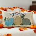 thumbnail image 4 of Autumn Pumpkin Embroidery Flock Pillow Cover – 11.8"x19.7" Hidden Zipper Cushion Case for Sofa & Holiday Decor, 4 of 6