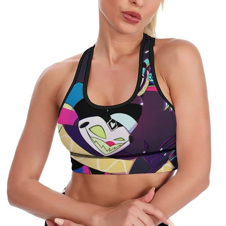 Helluva Boss Animated Women s Sports Bras Padded Crop Top Workout Slimming Yoga Tank Tops Camisole Vest Activewear Fitness Running Racerback With Built In Bra