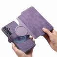 thumbnail image 3 of For Samsung Galaxy A16 5G Phone Cover Detachable Magnetic Front Case Hard PC Back Case Stand Feature Card Pocket & Credit Slot Shock-Absorbent Dustproof Wallet Phone Case for Men or Women, Purple, 3 of 10