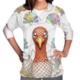 thumbnail image 2 of Haivin Women's Thanksgiving Short Sleeve V-Neck Top, Double Pocket Nursing Uniform, Comfortable Workwear for Healthcare and Daily Use, 2 of 6