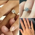 thumbnail image 3 of DIY 1.5 CT Solitaire Engagement Rings Wedding Bands Interchangeable Stainless Steel Round Cubic Zirconia Promise Rings for Her 1ring 2stone C 5.5, 3 of 6