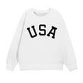 thumbnail image 5 of Fancifize Girl's Cute USA Print Sweatshirt Long Sleeve Crew Neck Pullover Tops T-Shirt Little/Big Girls Casual Drop Shoulder Shirt 1-12 Years, 5 of 7