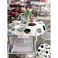 thumbnail image 5 of Outdoor Tablecloths with Umbrella Hole & Zipper, Black Polka Dots Round Tablecloths 60 Inch, Modern Abstract Art Waterproof Table Cloth, Patio/Pool/Picnic Table Covers, 5 of 8