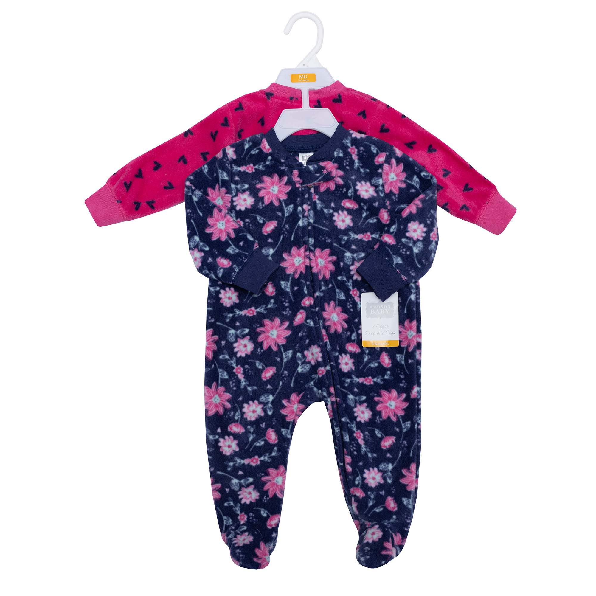 Hudson Baby Infant Girls Fleece Sleep and Play, Botanical&nbsp;, 0-3 Months