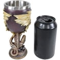 thumbnail image 3 of Ebros Maroon And Gold Medieval Dragon Wyvern Holding Egg Wine Goblet Chalice 5oz, 3 of 5