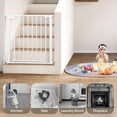 thumbnail image 3 of Pet Gate, Caveen 29.5''-32.2''Dog Gates for Stairs & Doorways, Gate for Ages 6 to 36 Months, White, 3 of 8