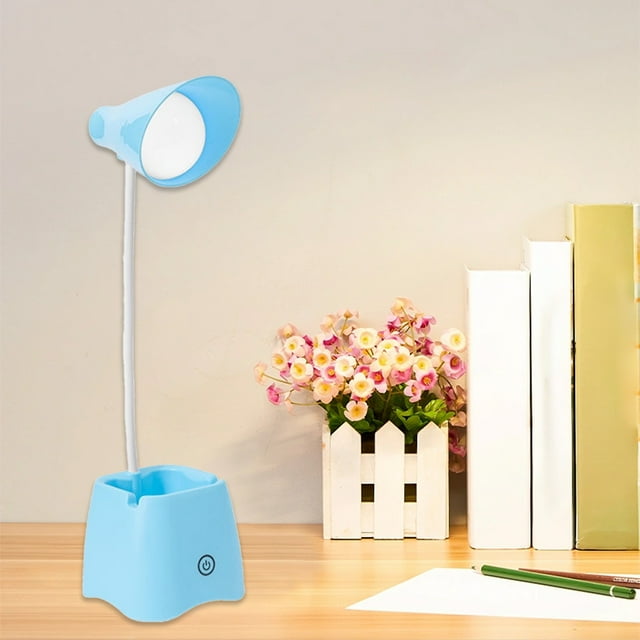 Vrorvz Lampe de Bureau à DEL Protectrice pour les Yeux pour Étudiants, Lumière de Lecture Rechargeable par USB avec Luminosité Réglable, Col de Cygne 360, Pince Robuste pour Bureau, Dortoir, Bureau, Vidéoconférences