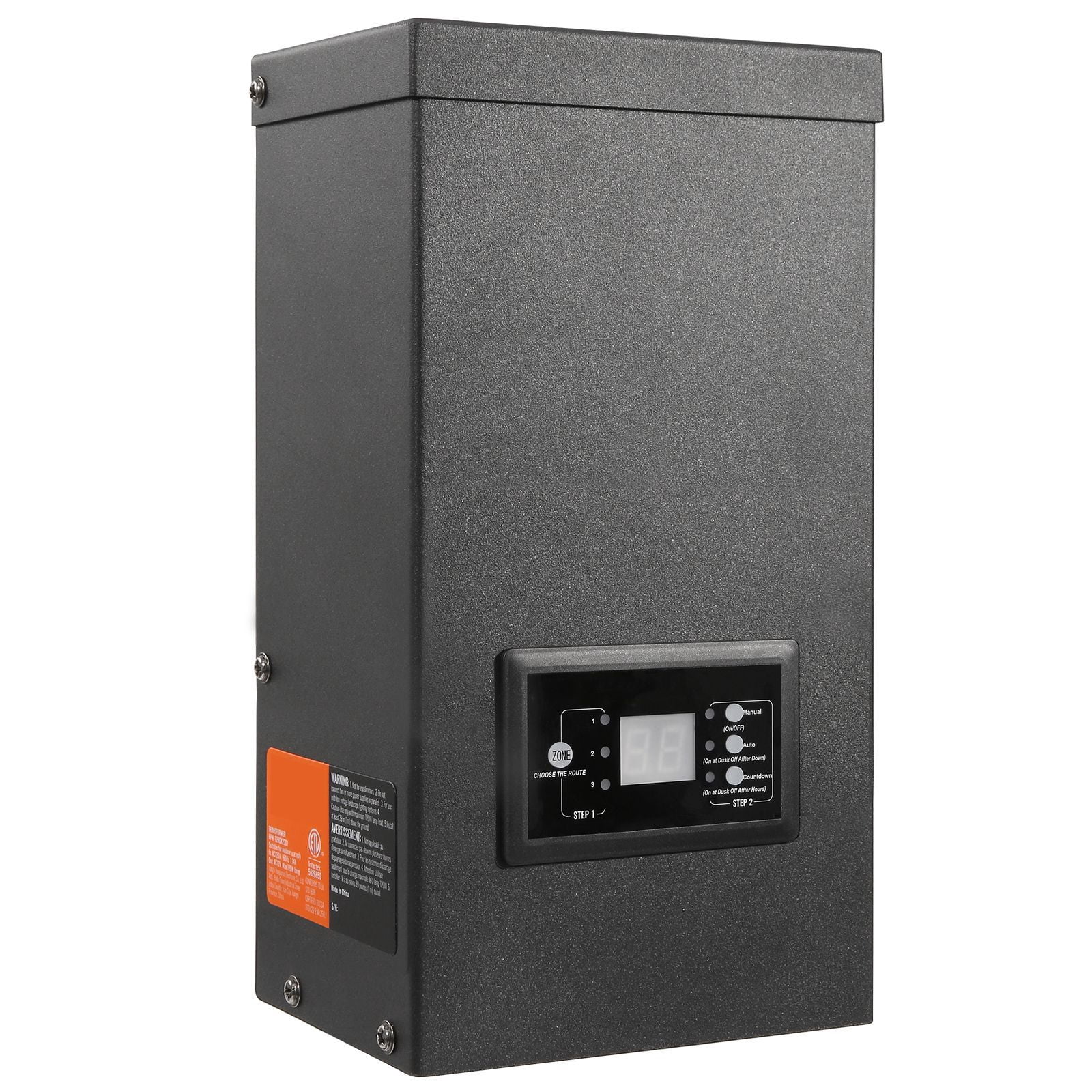 600W Landscape Transformer, Timed Light Sensor, Waterproof 120V to 12V/14V Outdoor Spotlight Trail Pool ETL Certified