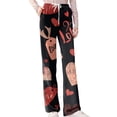 thumbnail image 6 of Women's Casual Valentine's Day Printed Pajama Pants, Flannel Sleepwear Lounge Pants for Women, Soft Comfortable Sleep Pants, Holiday Gift Pajamas,Black,S, 6 of 6