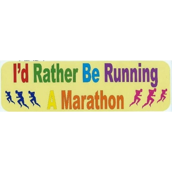 10in x 3in Running a Marathon Bumper magnet magnetic  magnets Vinyl Car