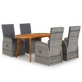 thumbnail image 1 of vidaXL 5 Piece Garden Dining Set Grey, 1 of 5