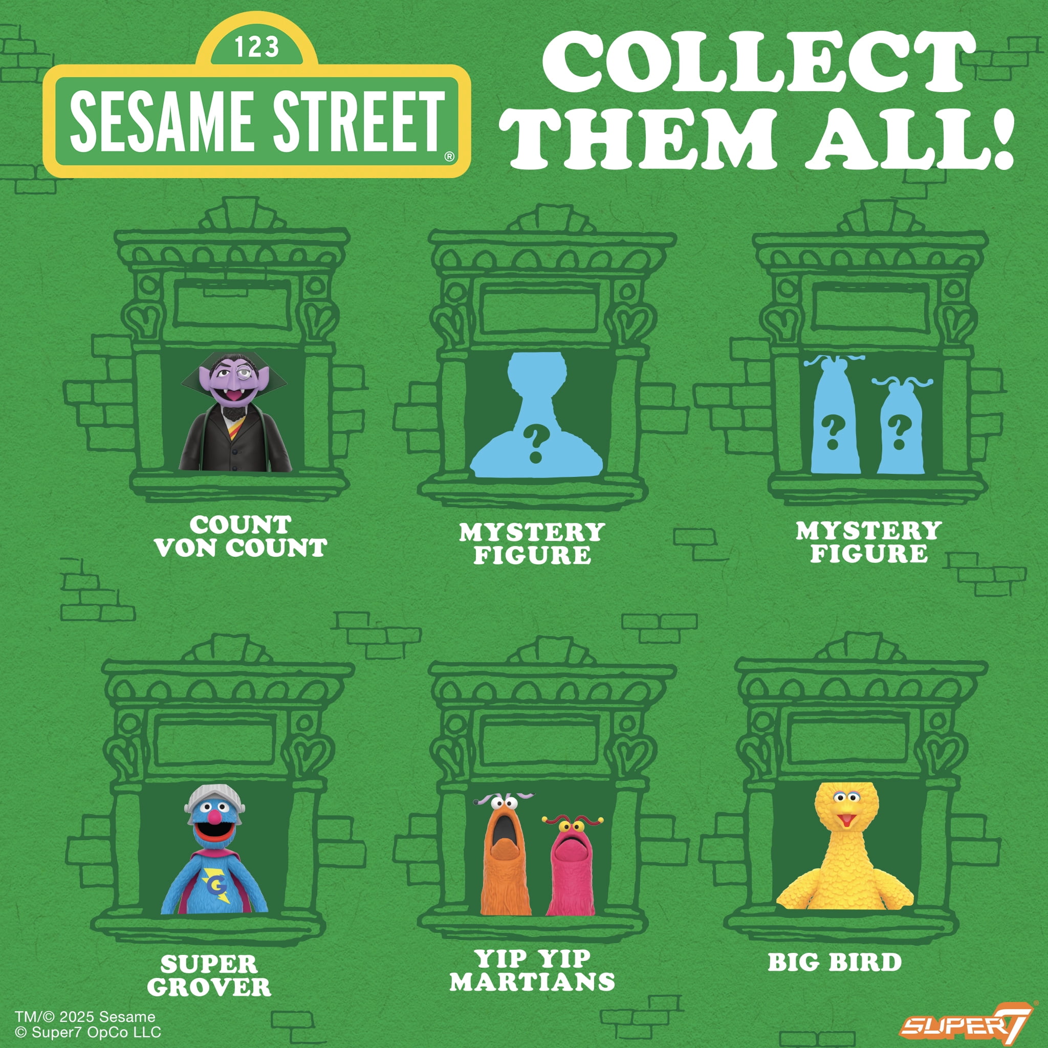 Super7 - Sesame Street - Reaction Blind Box Wv2 - 12pc Flat