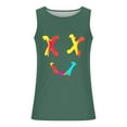 thumbnail image 5 of UVEASISHA Cool Tank Tops for Men Smiley Face Print Sleeveless Funny Shirts Hipster Stylish Gym Workout Shirt Summer Casual Athletic Fitness Tanks Army Green 4XL, 5 of 6