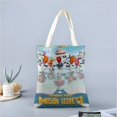 thumbnail image 2 of Johnny Puff Bolso de tela con estampado de lienzo para mujer, bolsa de compras reutilizable y estética, con cremallera interior, regalo para mujer, 35 × 40 cm., 2 of 6