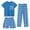 Blue-r7Buu, variant on JFOPQVSM Boys Comfortable and Breathable Short Sleeved Home Clothes Fashionable Checkered Prints Homewear Three Piece Set