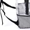 thumbnail image 6 of YIJIAL 15"Clear Backpack Heavy Duty Clear Bookbag Transparent Backpack See Through Plastic Backpacks for School, Sports Event and Concerts (Black), 6 of 6