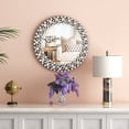thumbnail image 3 of 34" Jeweled Circle Wall Mirrors for Decor Crystal Silver Accent Mirror, 3 of 7