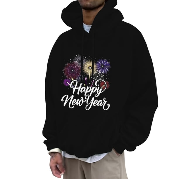 WILLBEST Sudaderas En Pareja Sudadera Térmica Estampada con Cuello Redondo para Hombre, con Bolsillo y Cordón, De Manga Larga, Holgada, Informal, para Otoño e Invierno XXGrande