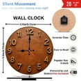 thumbnail image 3 of Leather Wall Clock Roman Numerals Home Decor 10-Inch Silent Wooden Wall Clock, Battery Operated (AA Batteries Not Included), Artistic Home Decor, 3 of 7