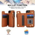thumbnail image 4 of Wallet Case for Apple iPhone 7 / 8 / SE 3rd 2nd Gen 2022 & 2020, with Crossbody Shoulder Strap & Hand Wrist Cards Holder Zipper Pocket Stand Feature Full Protective Shockpoof Case for Women,Brown, 4 of 7