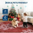 thumbnail image 6 of Memoryfield Christmas Area Rug 8' x 10' Washable with Non Slip TPR Backing, Low Pile Christmas Snowflakes Winter Rugs, Xmas Decoration Carpets for Nursery Bedroom Dining Room, Red, 6 of 9