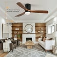 thumbnail image 6 of 52 Inch 3 Carved Wood Blades Ceiling Fan with Lights and Remote, Multi-functional Fan with Dimmable Light Fixture Suitable for Living Room and Bedroom, Noiseless Reversible Motor, Black, 6 of 7