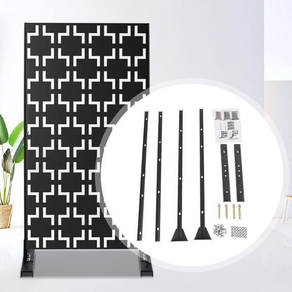 Decorative Outdoor Privacy Screen Panels Stand, Metal Privacy Screen Decorative Patio Metal Fence for Outdoor Indoor Decor