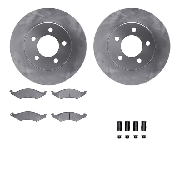 Dynamic Friction Company Front Brake Rotors with 5000 Advanced Brake Pads includes Hardware 6512-55118